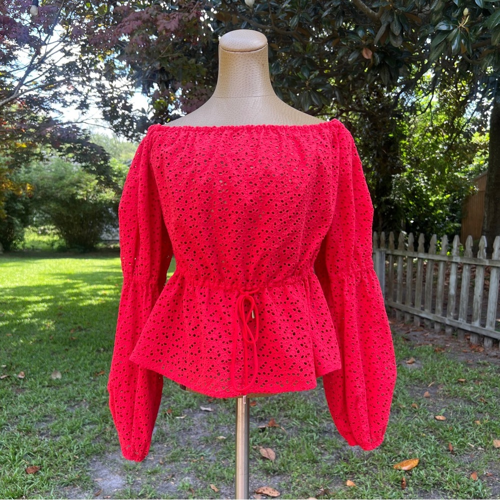 NICHOLAS Off-Shoulder Smocked Blouse